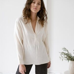 Laude the Label Oversized Tunic in Coconut Milk size S/M 042-C